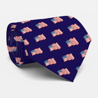 Gravata Blue Patriotic American Flag