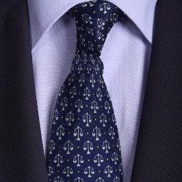 Gravata Blue Scales of Justice Lawyer