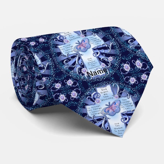 Gravata Blue Serenity Cross tie (Rolled)
