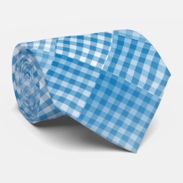 Gravata Blue White Checker Abstract Pattern