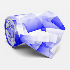 Gravata Blue White Cubism Abstract Pattern