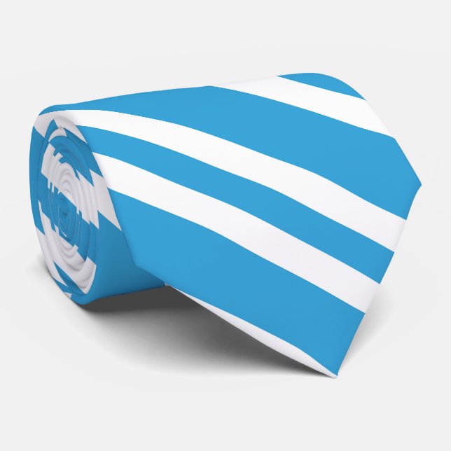 Gravata Blue White Stripes Pattern (Rolled)