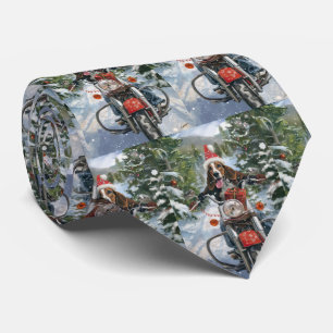 Gravata Bluetick Coonhound Dirigindo motocicleta Natal