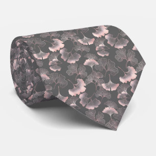 Gravata Blush Ginkgo Luxe – Botânica Dourada em Preto (10)