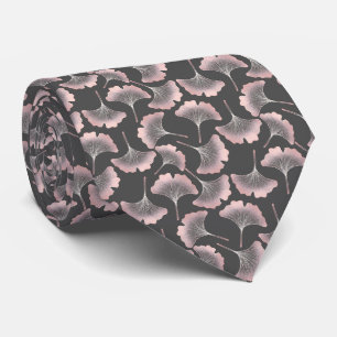 Gravata Blush Ginkgo Luxe – Botânica Dourada em Preto (8)