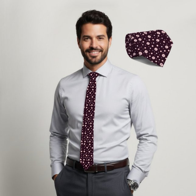 Gravata Blush Hexagon Geometric Dark Plum Tie (Criador carregado)