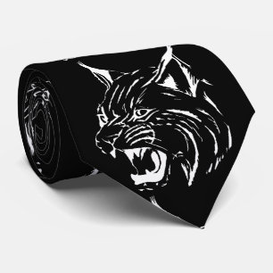 Gravata Bobcat Wild Cat Team Mascot White Em Qualquer Cor