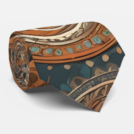 Gravata Boho Azul Castanho Combo Estilo Eclético Gravador