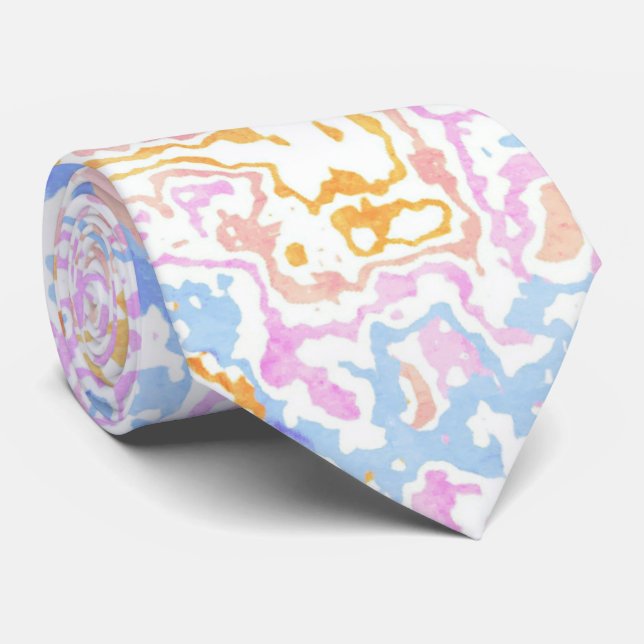 Gravata Boho Eclectic Hippie Funky Colorful Pastel Marble (Rolled)