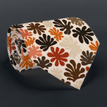 Gravata Boho Matisse Flower Pattern<br><div class="desc">A seamless pattern featuring abstract,  organic coral and leaf-like shapes in varying sizes. The design uses a warm,  autumnal palette of terracotta,  deep chocolate brown,  burnt orange,  and cream. The silhouettes have a soft,  hand-cut paper texture that gives the pattern a mid-century modern feel.</div>
