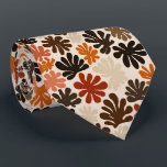 Gravata Boho Matisse Flower Pattern<br><div class="desc">A seamless pattern featuring abstract,  organic coral and leaf-like shapes in varying sizes. The design uses a warm,  autumnal palette of terracotta,  deep chocolate brown,  burnt orange,  and cream. The silhouettes have a soft,  hand-cut paper texture that gives the pattern a mid-century modern feel.</div>