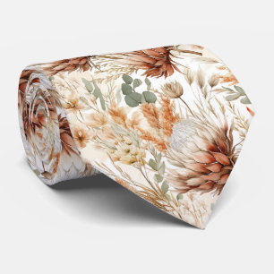 Gravata Boho Meadow Wildflower Neck Tie
