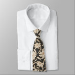 Gravata Boho Modern Botanical Black Groomsmen Wedding<br><div class="desc">A modern floral tie in beige and black with a retro-inspired design. Perfect for groomsmen,  weddings,  or anyone who loves a timeless yet bold accessory. The neutral palette and vintage-style flowers make it versatile for formal occasions,  while still adding a touch of personality and charm.</div>