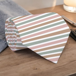 Gravata Boho Neutral Colored Stripes Necktie