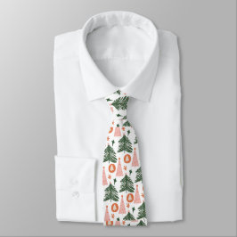 Gravata Boho Verde Rosa Laranja Árvores de Natal Rústicas 