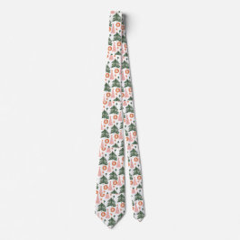 Gravata Boho Verde Rosa Laranja Árvores de Natal Rústicas 