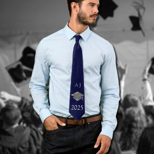 Gravata Boina de formatura 2026 -monogramada - Azul Marinh