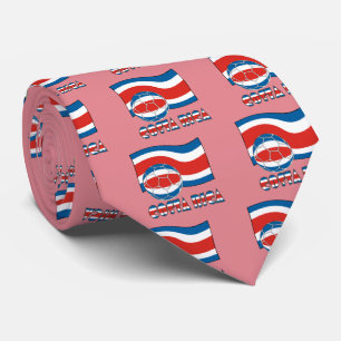 Gravata Bola de Futebol Costarriquenha e Bandeira Civil