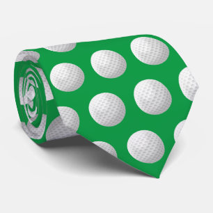 Gravata bola de golfe branca no verde