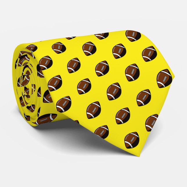 Gravata Bolas de futebol na cor amarela da equipe (Rolled)