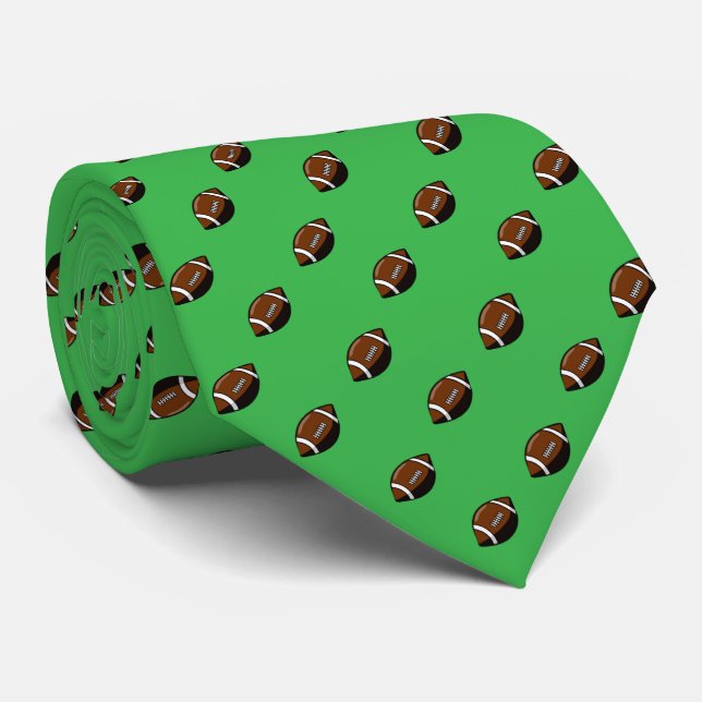 Gravata Bolas de futebol na cor verde da equipe (Rolled)