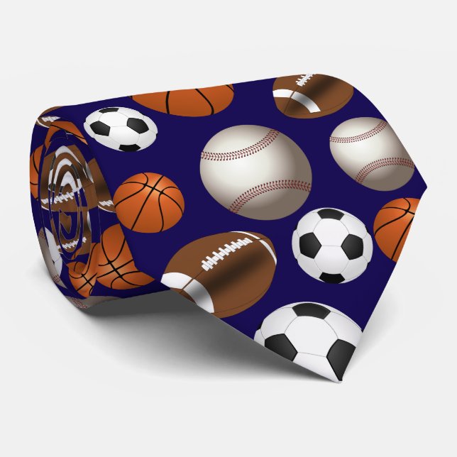 Gravata Bolas Esportivas Futebol Futebol Preto e Branco Do (Rolled)