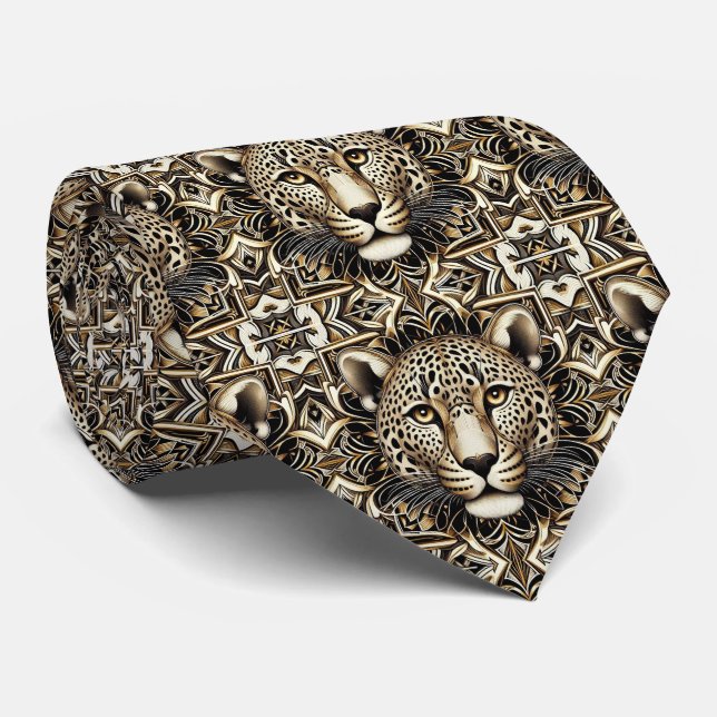 Gravata Bold Leopard Tie | Perfect for a Night on the Town (Rolled)