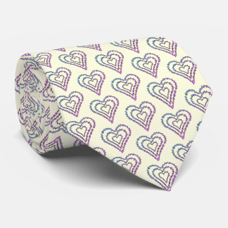 Gravata Bold Rainbow Abstract Heart Pattern