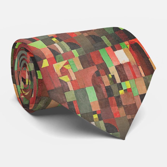 Gravata Bold Vermelho Verde – Grade Arquitetônica (Rolled)
