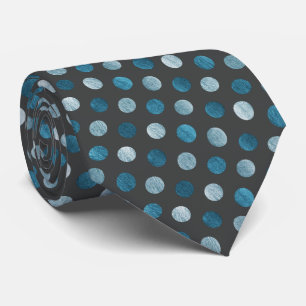 Gravata Bolinhas Elegante Cinza Personalizada Azul de Carv