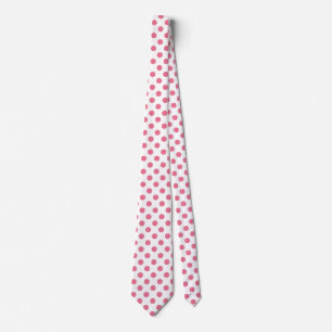 Gravata Bolinhas rosa e branca