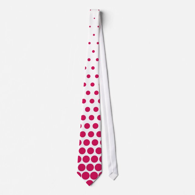 Gravata Bolinhas Vermelho Moderno Debian White (Frente)
