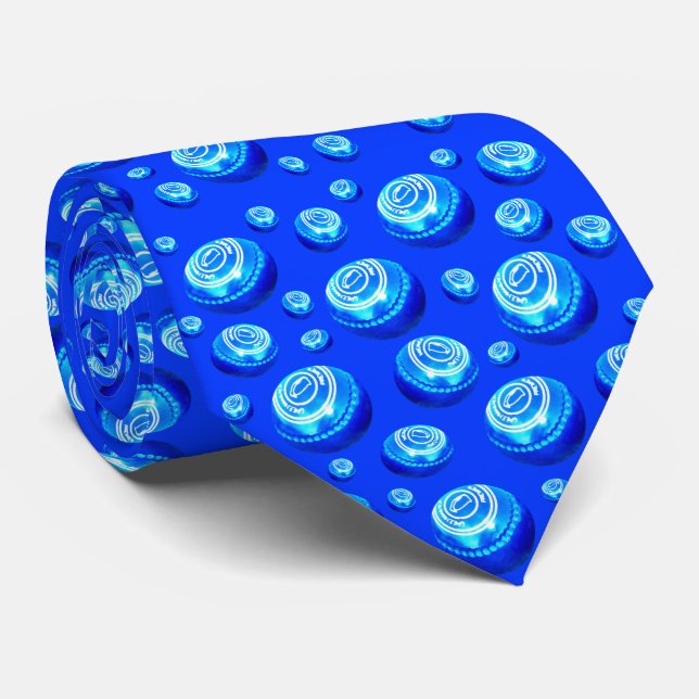 Gravata Bolinhos De Camarão De Azul Pintados, (Rolled)