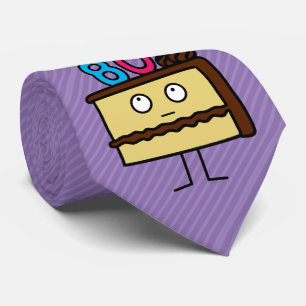 Gravata bolo de aniversário do 80 com velas