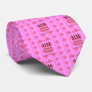 Gravata Bolo de Aniversário Floral para Ela/Meninas Impres
