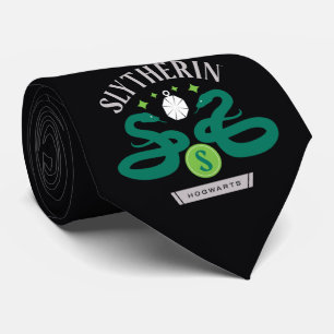 Gravata Bolsa com Duplo Serpente Gráfica da Casa SLYTHERIN