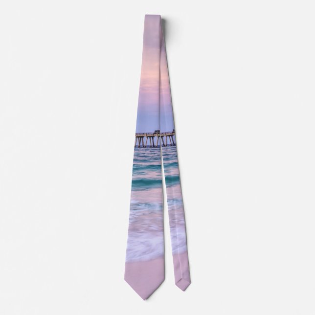 Gravata Bom dia Navarre Beach Pier Neck Tie (Frente)