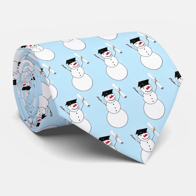 Gravata Boneco de Neve de Formatura Natal (Rolled)
