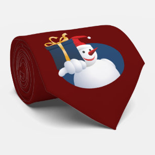 Gravata Boneco de neve entrega presente...