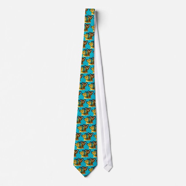 Gravata Bonita Cartoon Flirtativista Jaguars Tie (Frente)