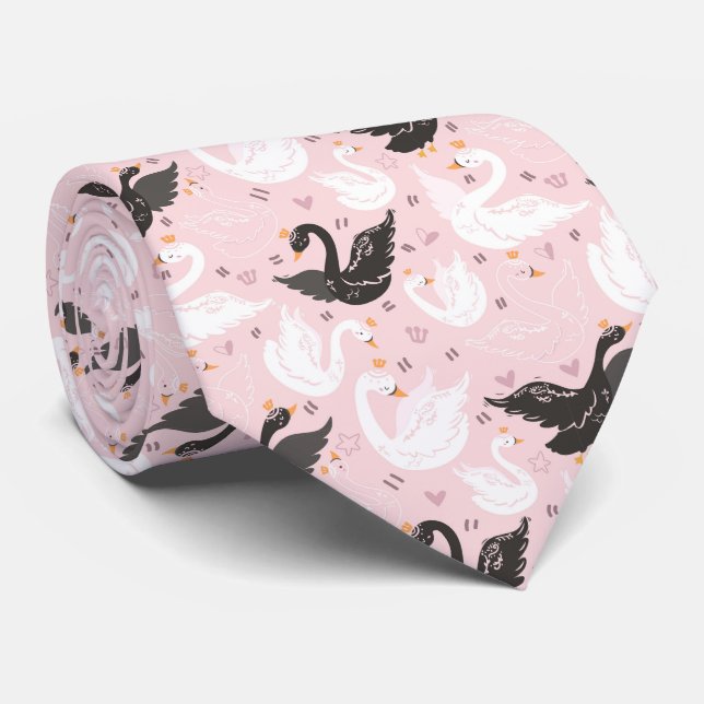 Gravata Bonita Tie Floral Swan (Rolled)