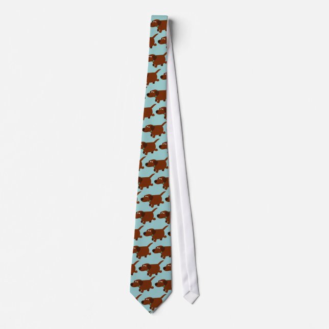 Gravata Bonito Cartoon Chocolate Labrador Tie (Frente)