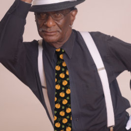 Gravata Bonito Pumpkins Halloween Preto