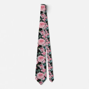 Gravata Bonito, Rosa e Rosa preto, colar no pescoço