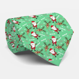 Gravata Bonito Santa Claus Reindeer Padrão de Natal