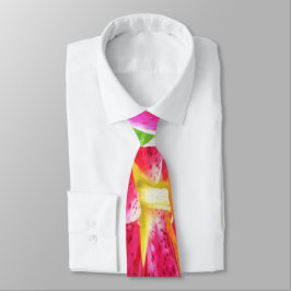 Gravata Bonito Stargazer Rosa Profundo Lily no Verde limão