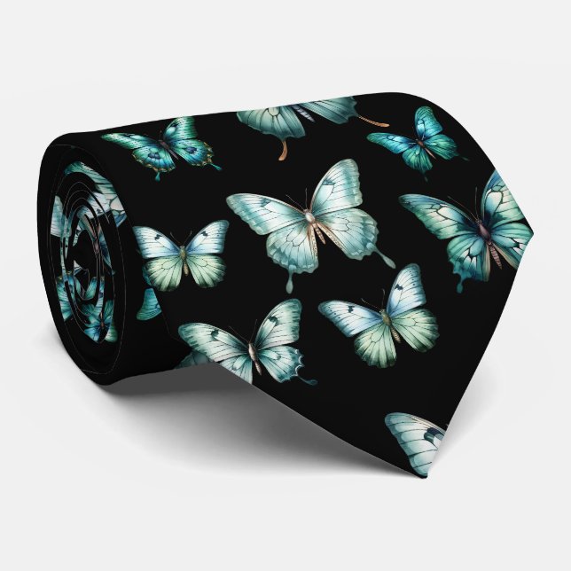 Gravata Borboleta Azul Elegante (Rolled)