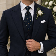 Gravata Borboleta Boutonniere Azul Marinho Dinheir