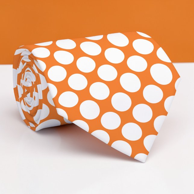 Gravata Borboleta com Pontos Polka Laranja Jumbo P (Criador carregado)