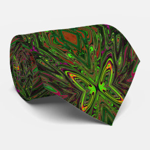 Gravata Borboleta de Abstrato do Verde limão de Trippy